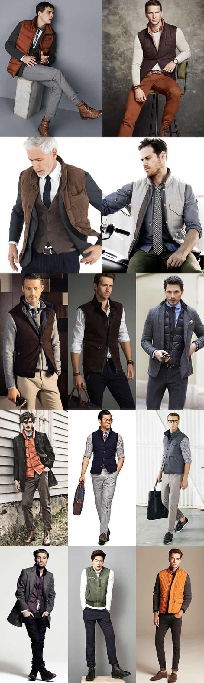 Men's Lightweight and Textured Gilet Outfit Inspiration Lookbook