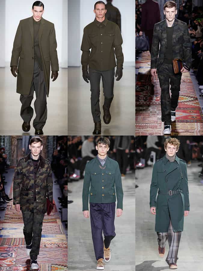 Men's Military Pieces and Camouflage Print On The Autumn/Winter 2014 Menswear Runways