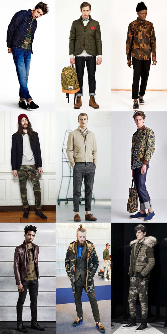 Men's Camo Print Outfit Inspiration Lookbook