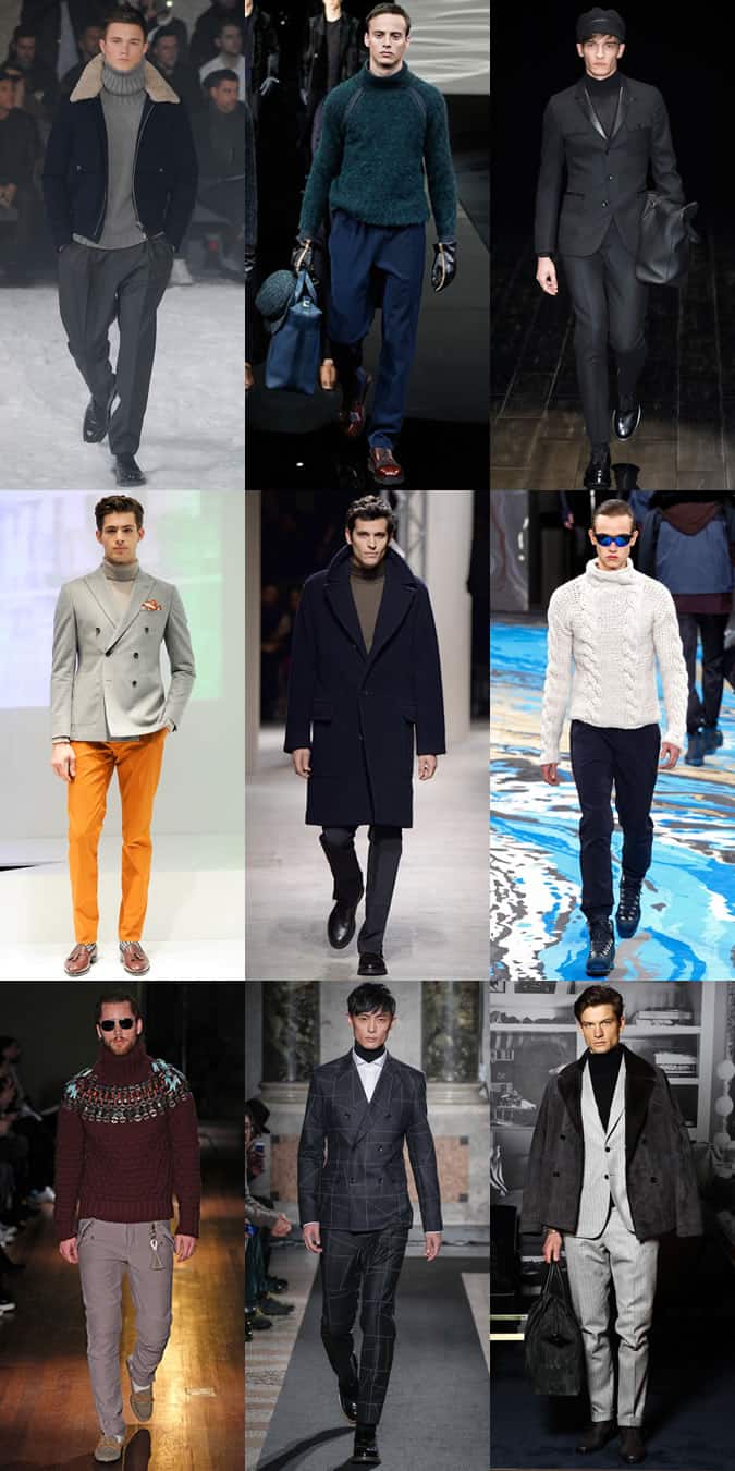 Men's Roll/Turtle/Polo Neck Jumpers On The Autumn/Winter 2014 Runways