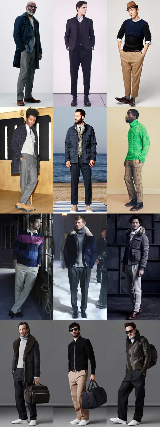 Men's Wide-Leg, Loose Fitting Trousers and Chinos Outfit Inspiration Lookbook