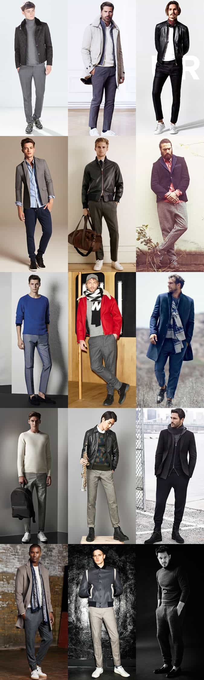 Men's Dressed-Down Trousers & Dressed-Up Sweatpants Outfit Inspiration Lookbook