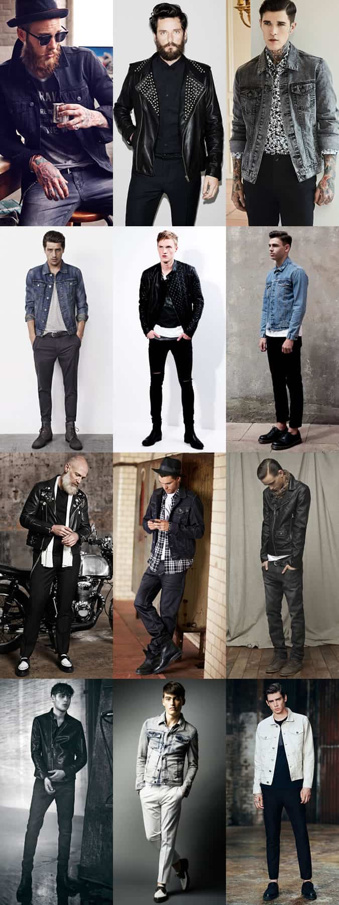 Men's Leather Biker Jackets & Denim Jackets - Modern Rockabilly-Inspired Outfit Inspiration Lookbook