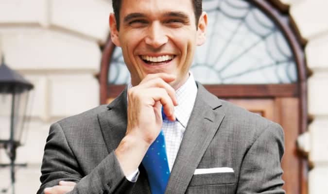 Men's Pic And Pic/Sharkskin Grey Suit
