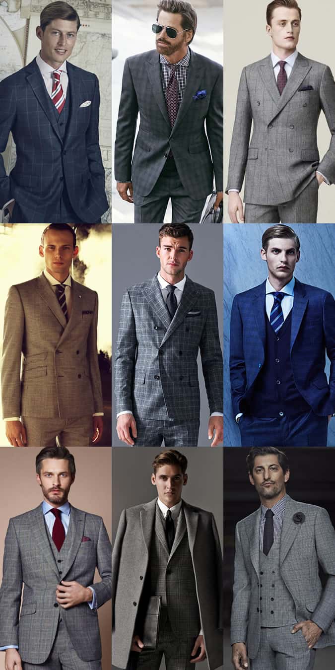 Men's Checked Suits Outfit Inspiration Lookbook