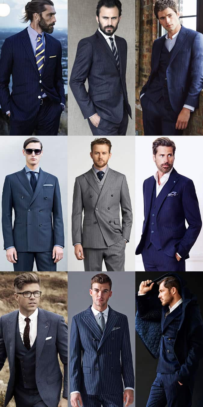 Men's Striped Suits Outfit Inspiration Lookbook
