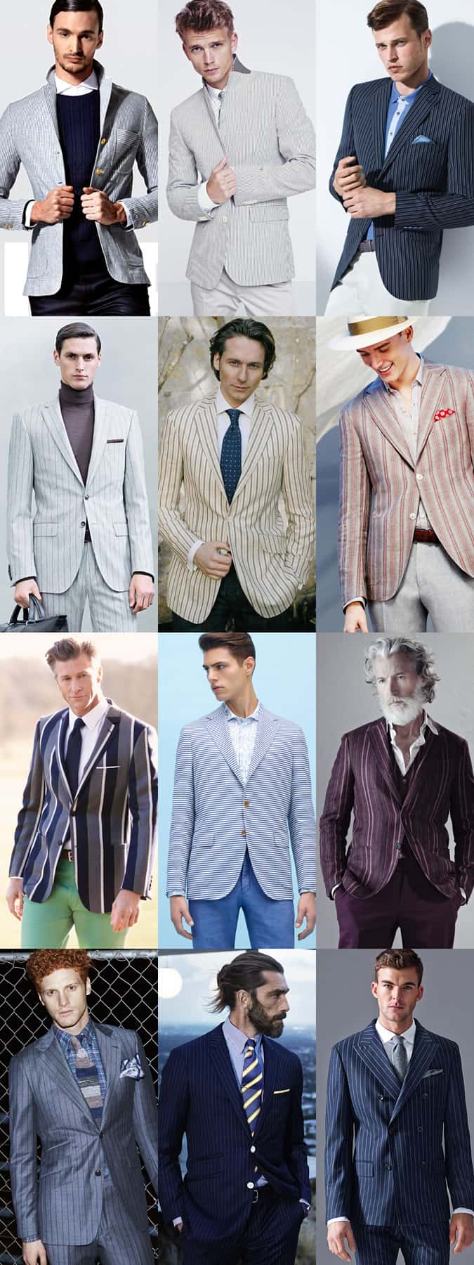 Men's Striped Tailoring - Suits and Blazers - Outfit Inspiration Lookbook