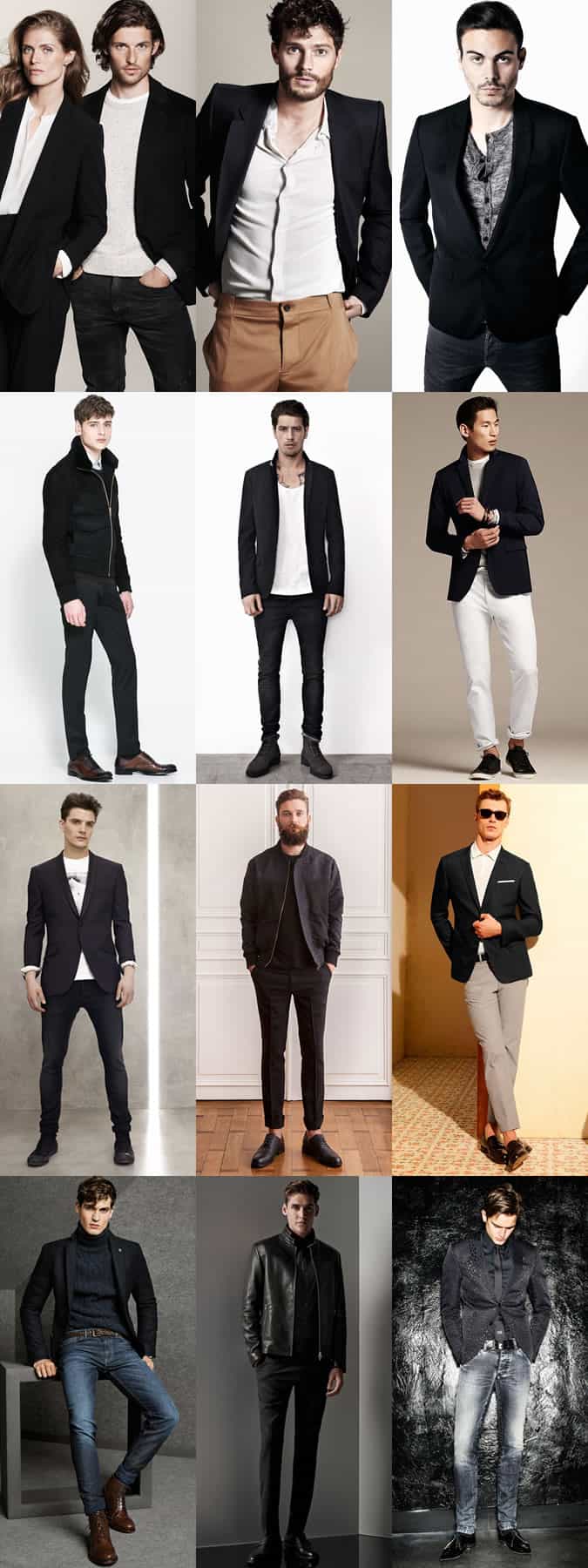 Men's Black Suit Separates - Worn In Smart-Casual Outfits For Nights Out
