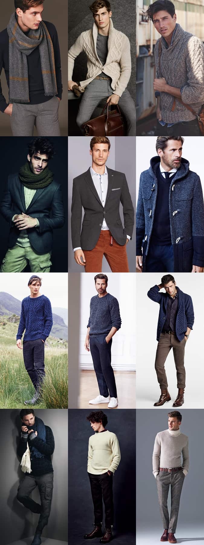 Men's Autumn/Winter Materials and Chunky Winter Accessories Lookbook