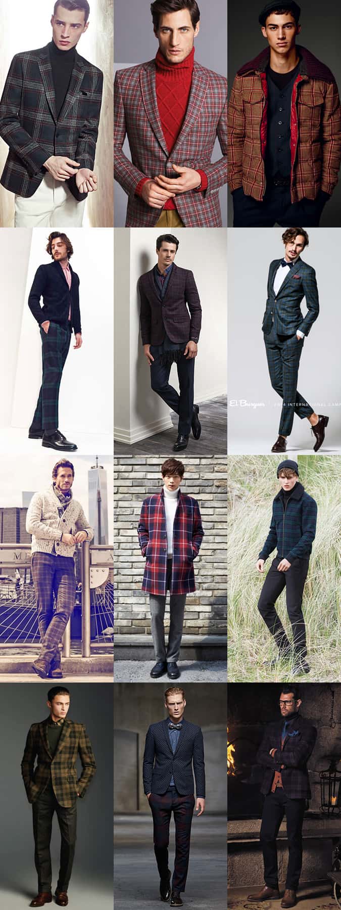 Men's Tartan, Plaid and Check Winter Clothing Outfit Inspiration Lookbook