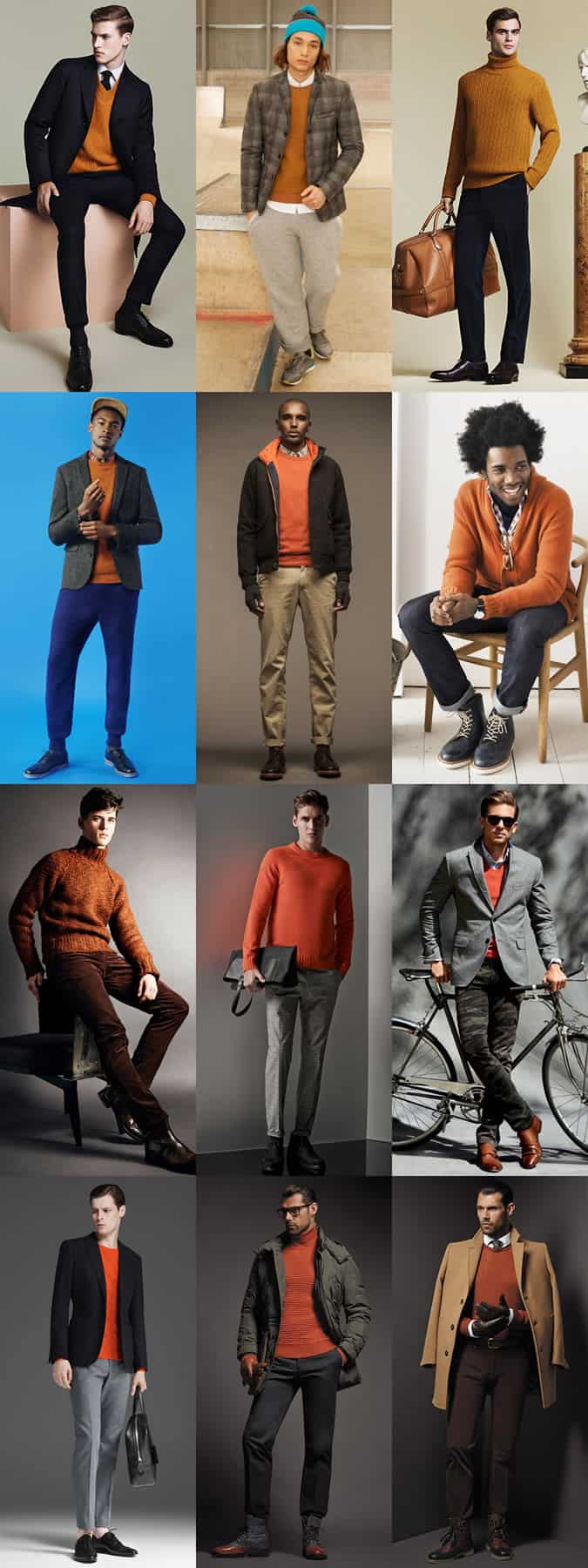 Men's Orange Knitwear - Outfit Inspiration Lookbook