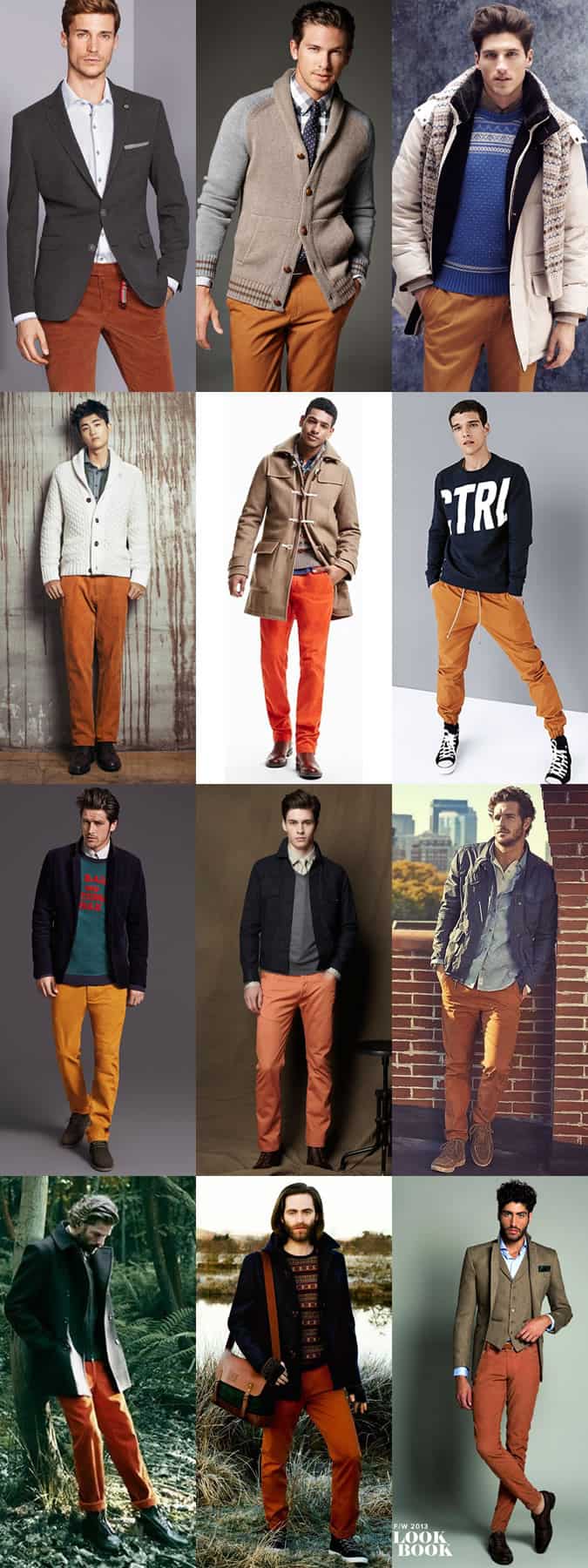 Men's Orange Trousers/Chinos - Outfit Inspiration Lookbook