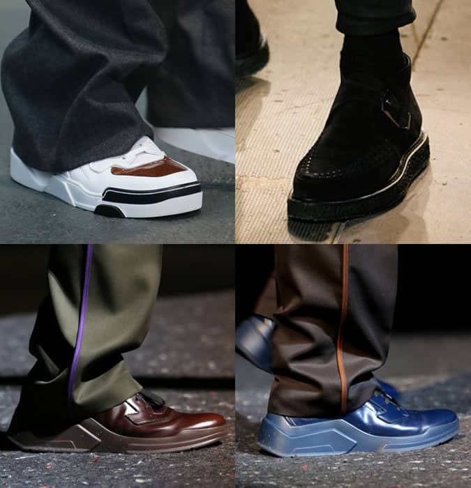 Men's Statement Shoes/Footwear On AW14 Runways At Givenchy, Saint Laurent and Prada - Chunky Soles