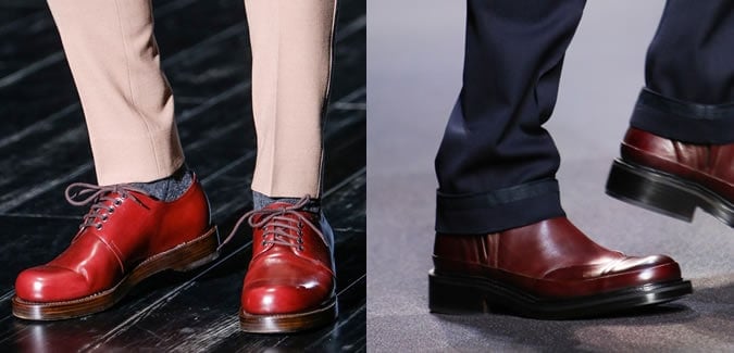 Men's Statement Coloured Footwear/Shoes On The AW14 Gucci & Zegna Runways