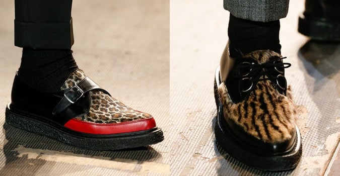 Men's Printed Shoes/Footwear On AW14 Runways At Saint Laurent