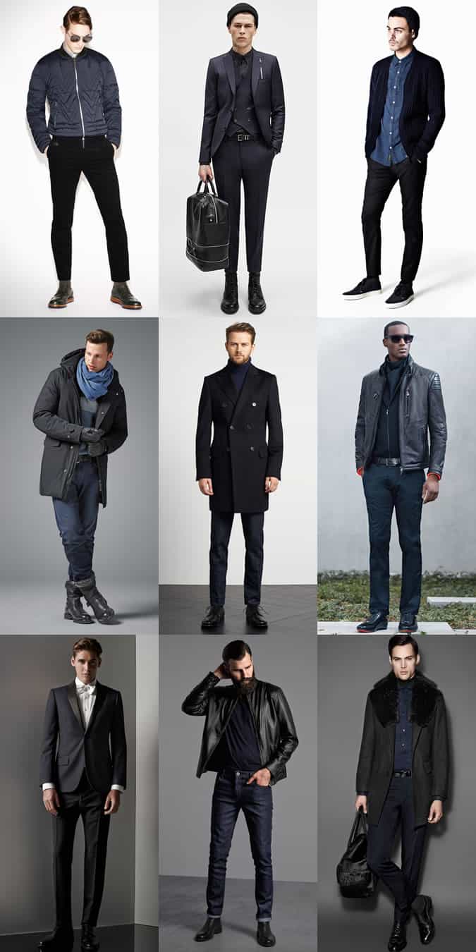 Men's Navy and Black Outfit Inspiration Lookbook