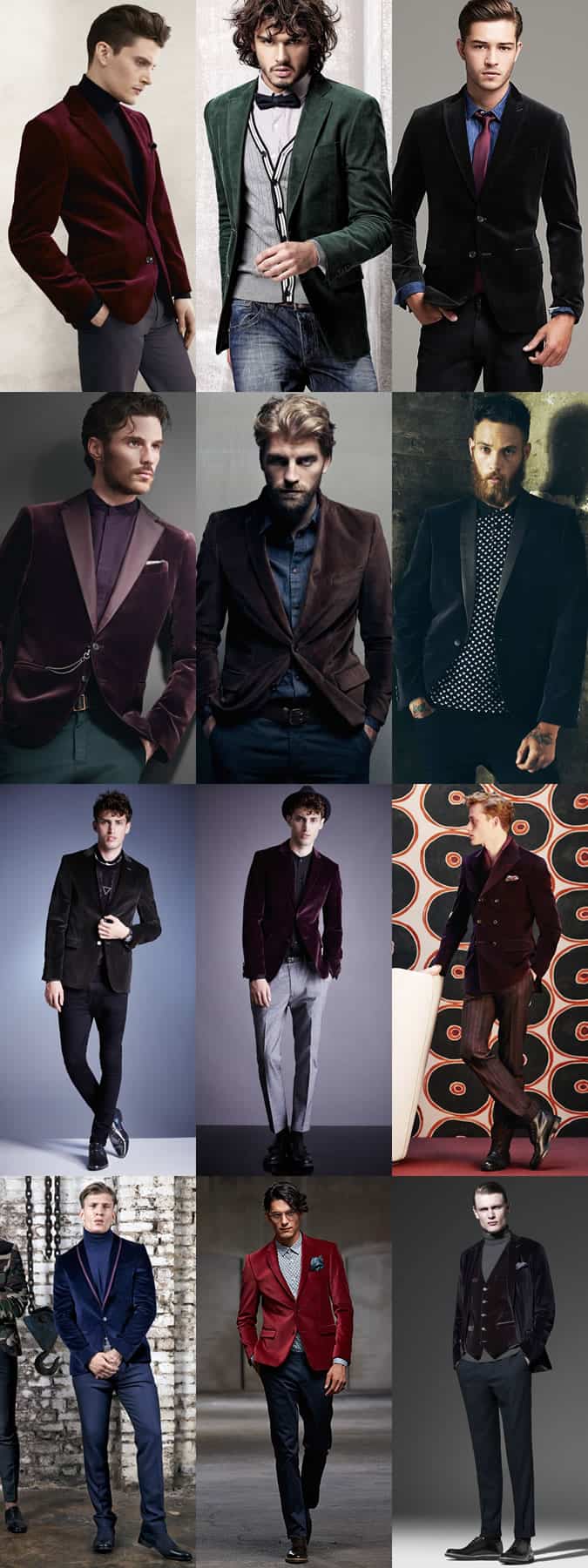 Men's Velvet Blazers - Smart-Casual/Night Out Outfit Inspiration Lookbook