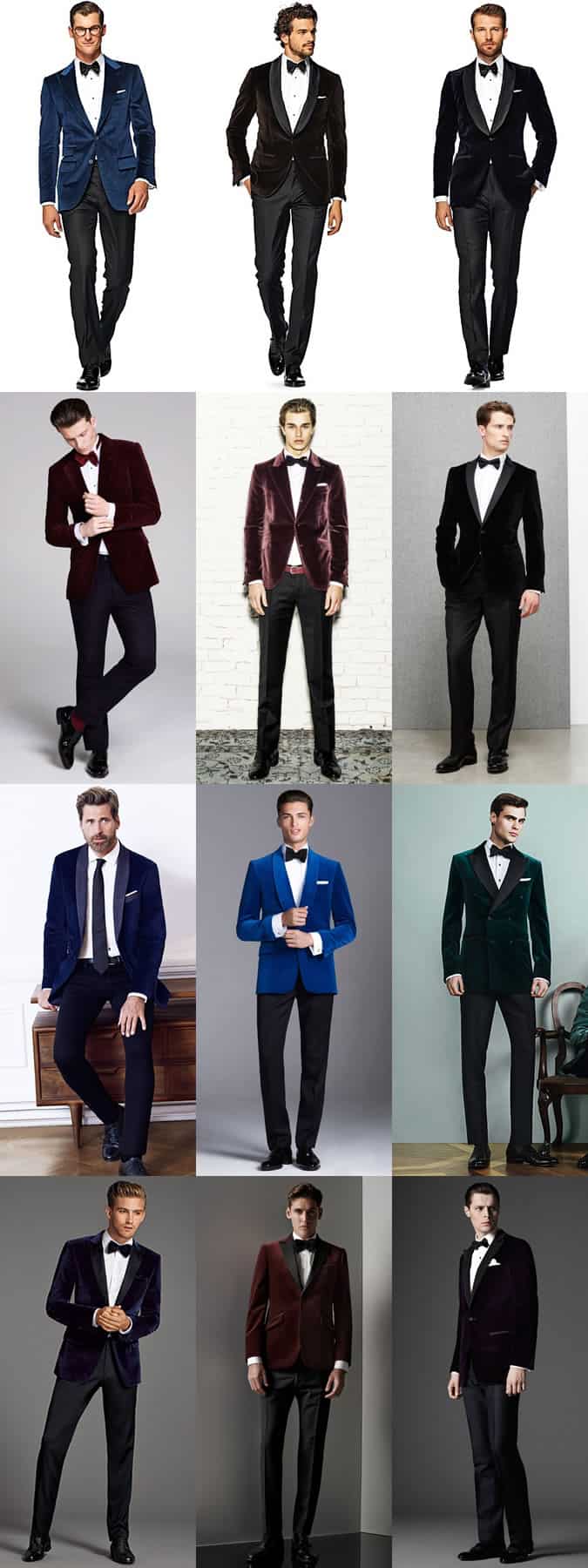 Men's Velvet Blazers - Formal Outfit Inspiration Lookbook