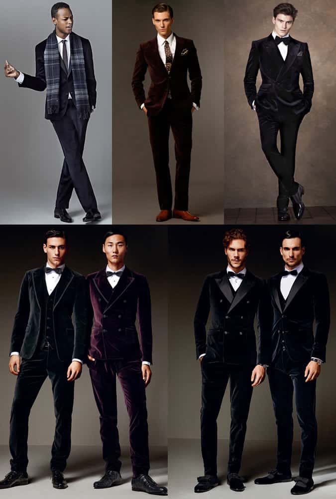Men's Velvet Suits Outfit Inspiration Lookbook