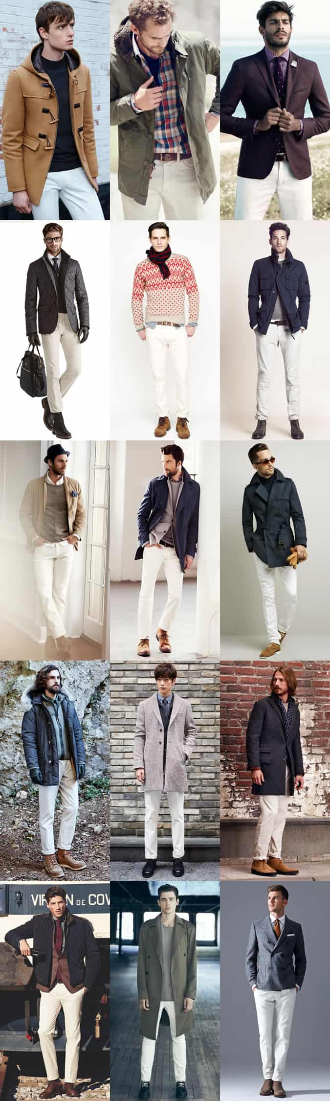 Men's White Jeans - Autumn/Winter Outfit Inspiration Lookbook