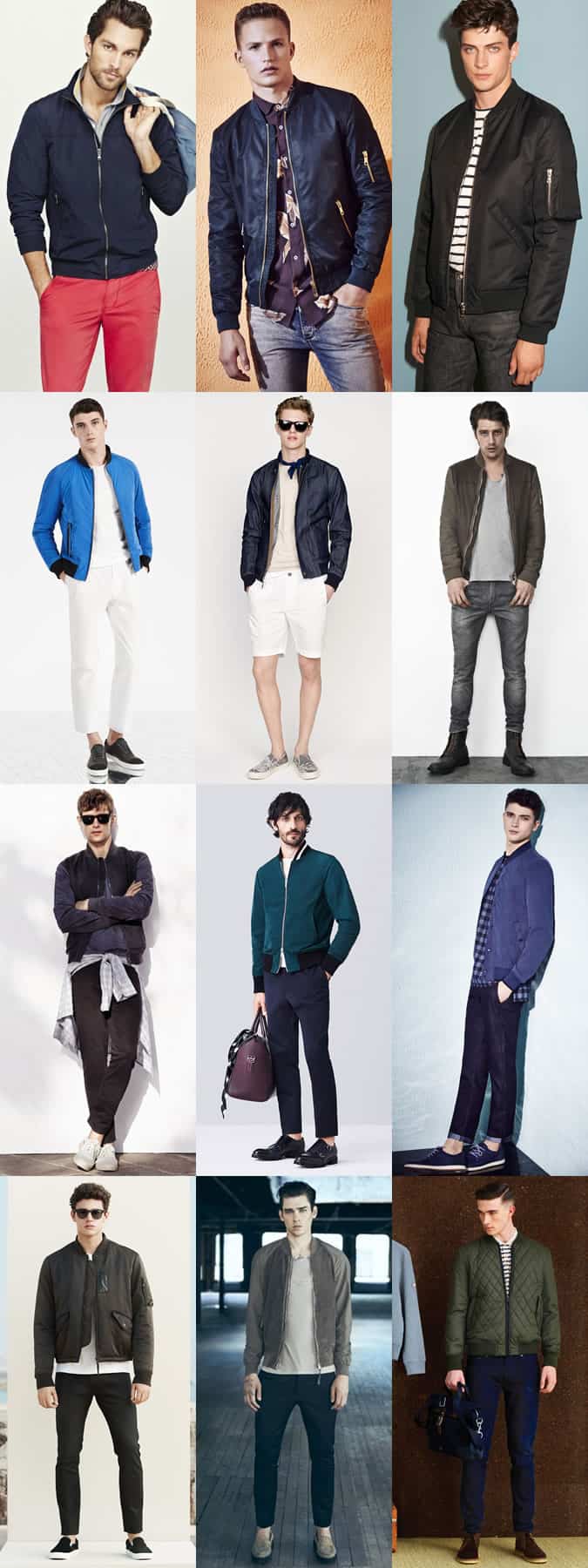Men's Bomber Jackets Outfit Inspiration Lookbook