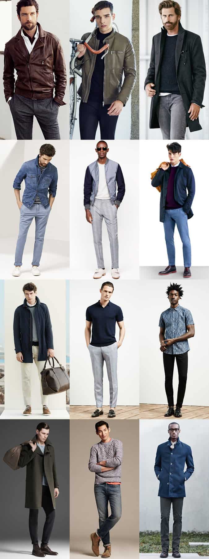 Men's Slim-Fit Clothing Outfit Inspiration Lookbook