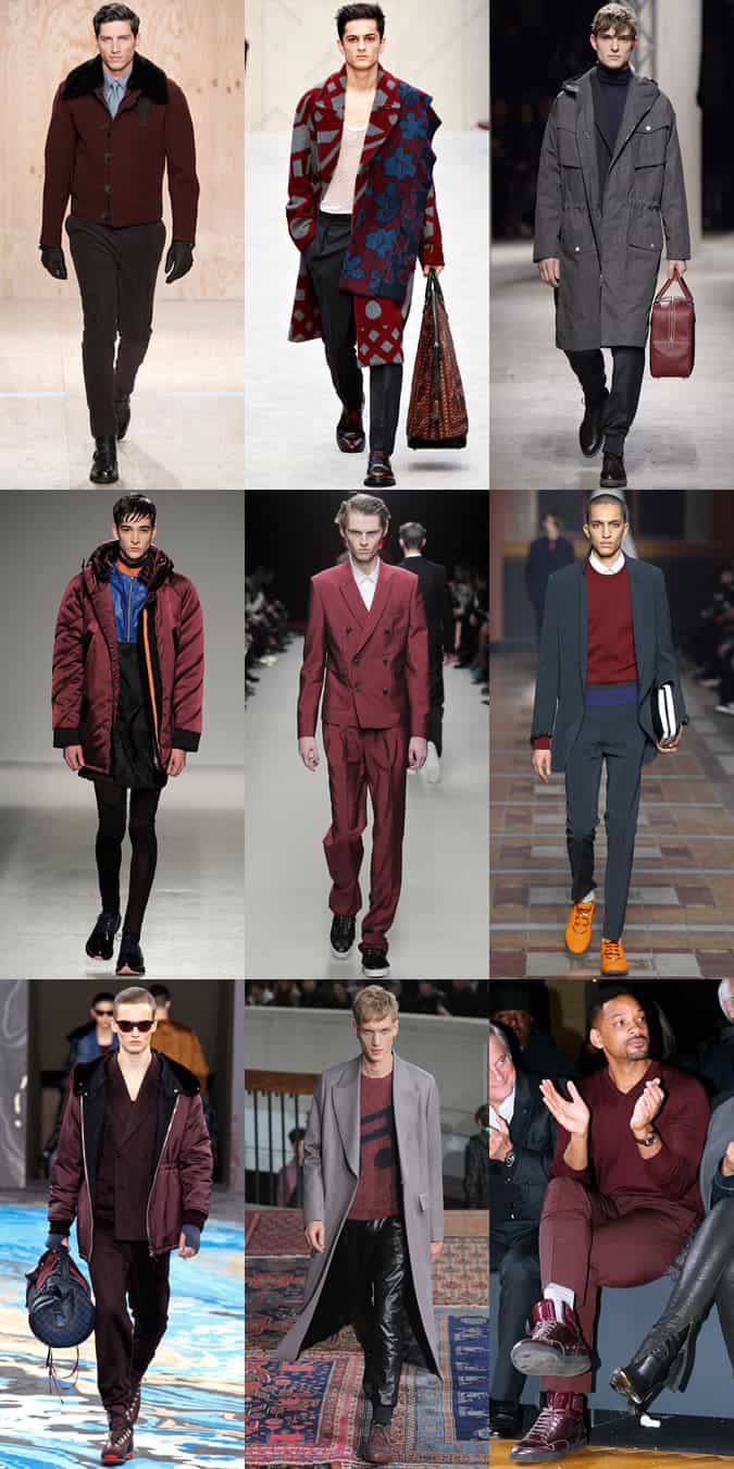 Burgundy On The Autumn/Winter 2014 Menswear Runways
