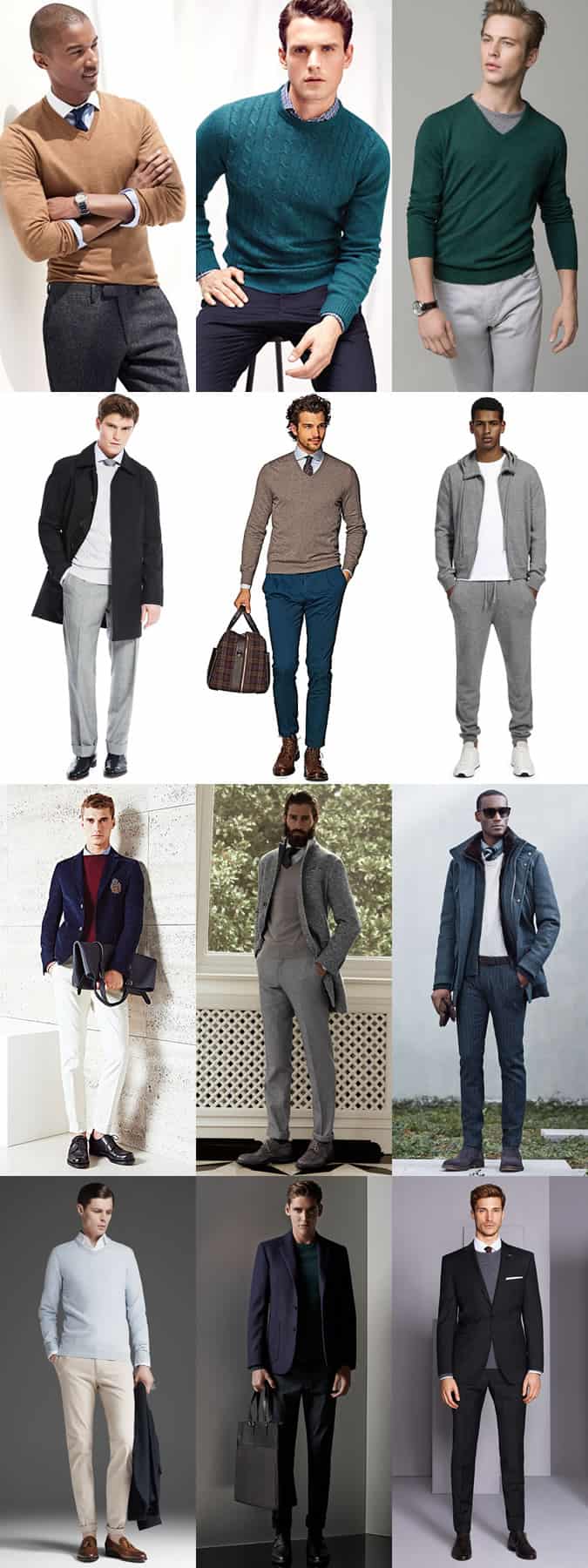 Men's Cashmere Jumpers Outfit Inspiration Lookbook