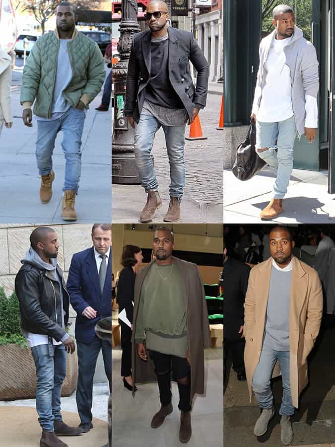Kanye West Key Look: Sweats + Jeans + Boots