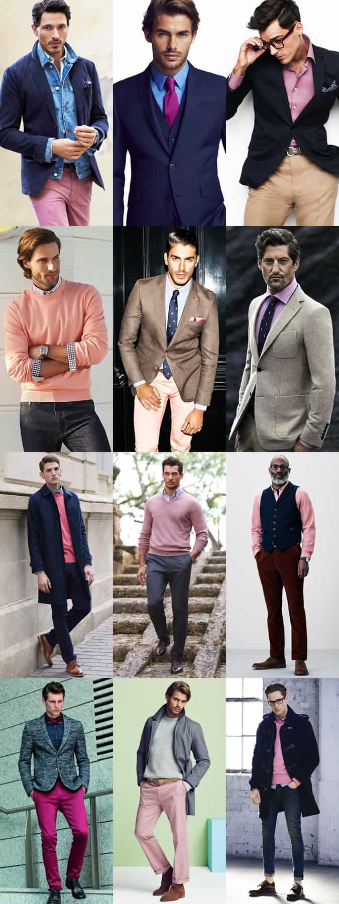Men's Pink Clothing Outfit Inspiration Lookbook