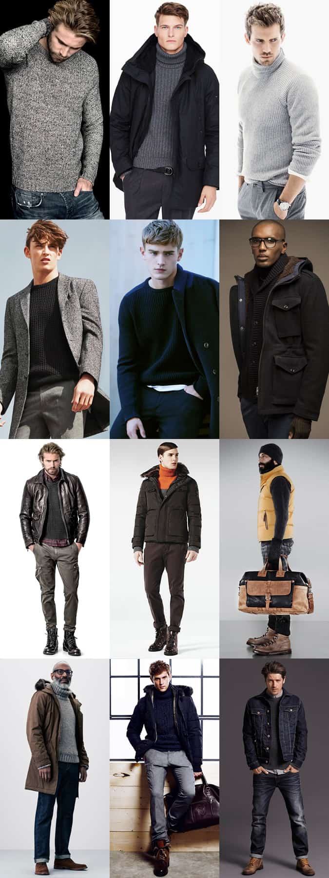 Men's Ribbed and Waffle Knitwear - Winter/Apres-Ski Outfit Inspiration Lookbook