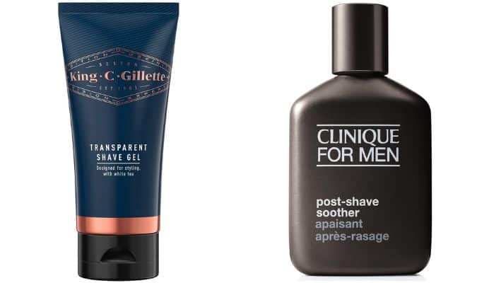 Gillette Fusion Proglide Shave Gel Clear & CLINIQUE Post–shave healer