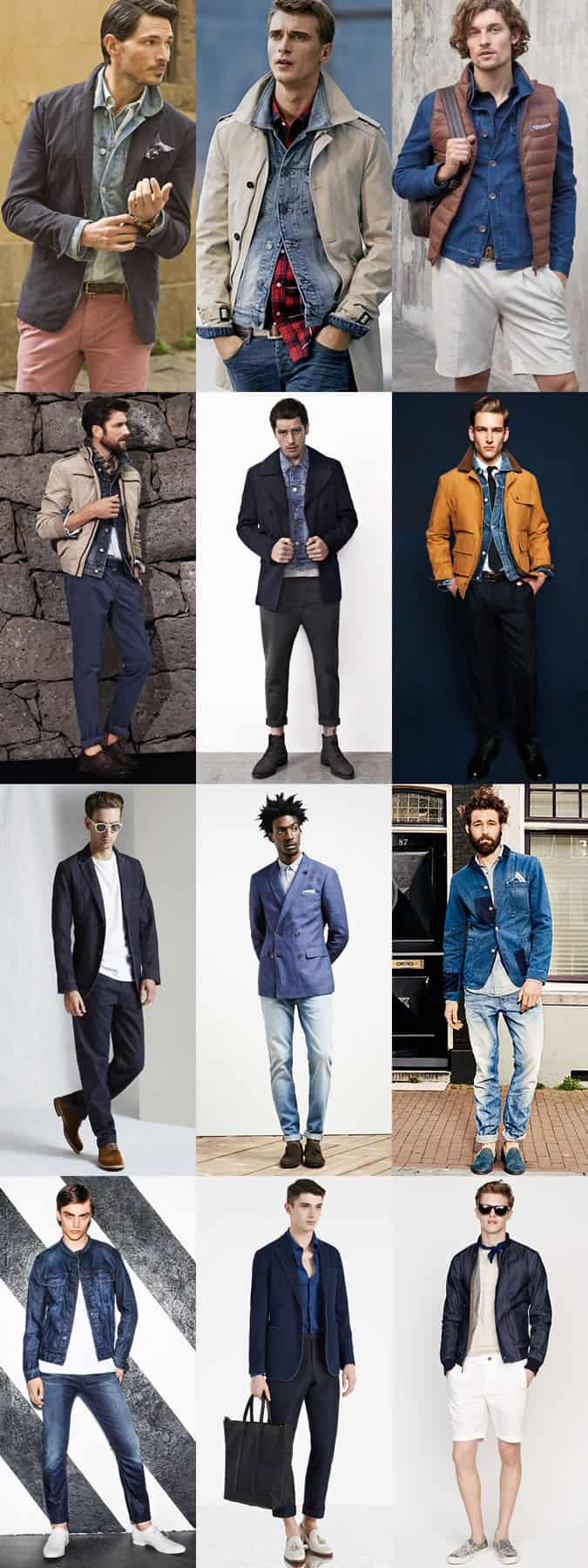 Men's Denim Jacket Layering Outfit Inspiration Lookbook