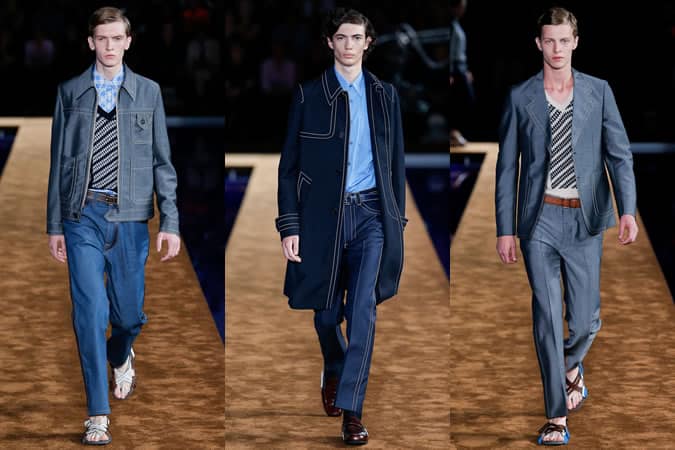Denim On The SS15 Menswear Runway At Prada