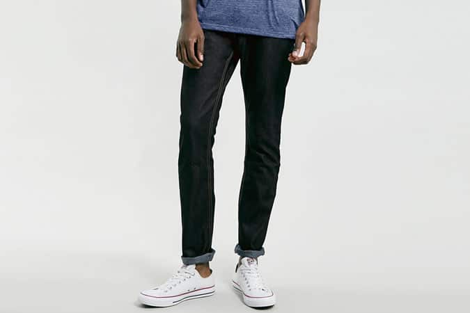 Topman Raw Indigo Regular Slim Jeans