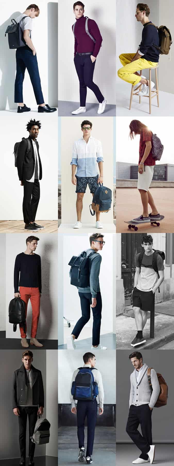 Men's Backpacks Outfit Inspiration Lookbook