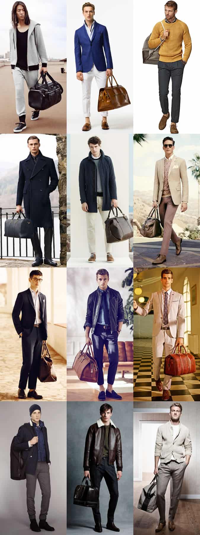 Men's Holdalls and Duffle Bags Outfit Inspiration Lookbook
