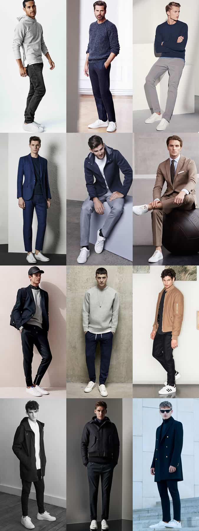 Men's Neutral Outfits With White Trainers Lookbook Inspiration