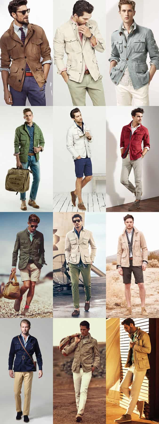 Men's Safari Jacket Outfit Inspiration Lookbook