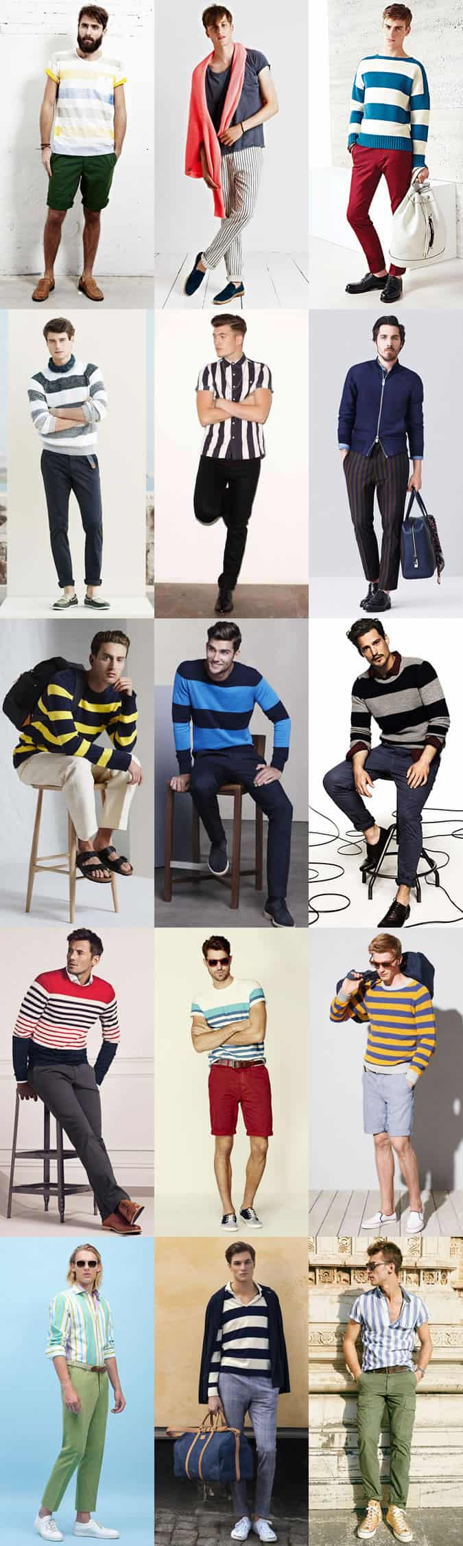 Men's Bold Coloured Stripes - Spring/Summer Outfit Inspiration Lookbook