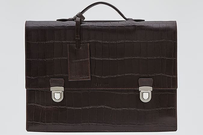 Reiss Patas Textured Leather Briefcase