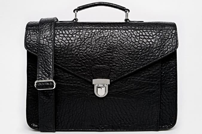 ASOS Smart Satchel In Black Faux Leather
