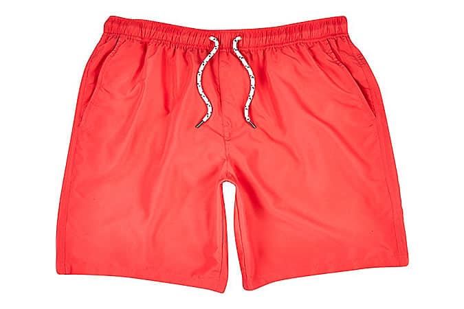 River Island Red Mid Length Swim Shorts