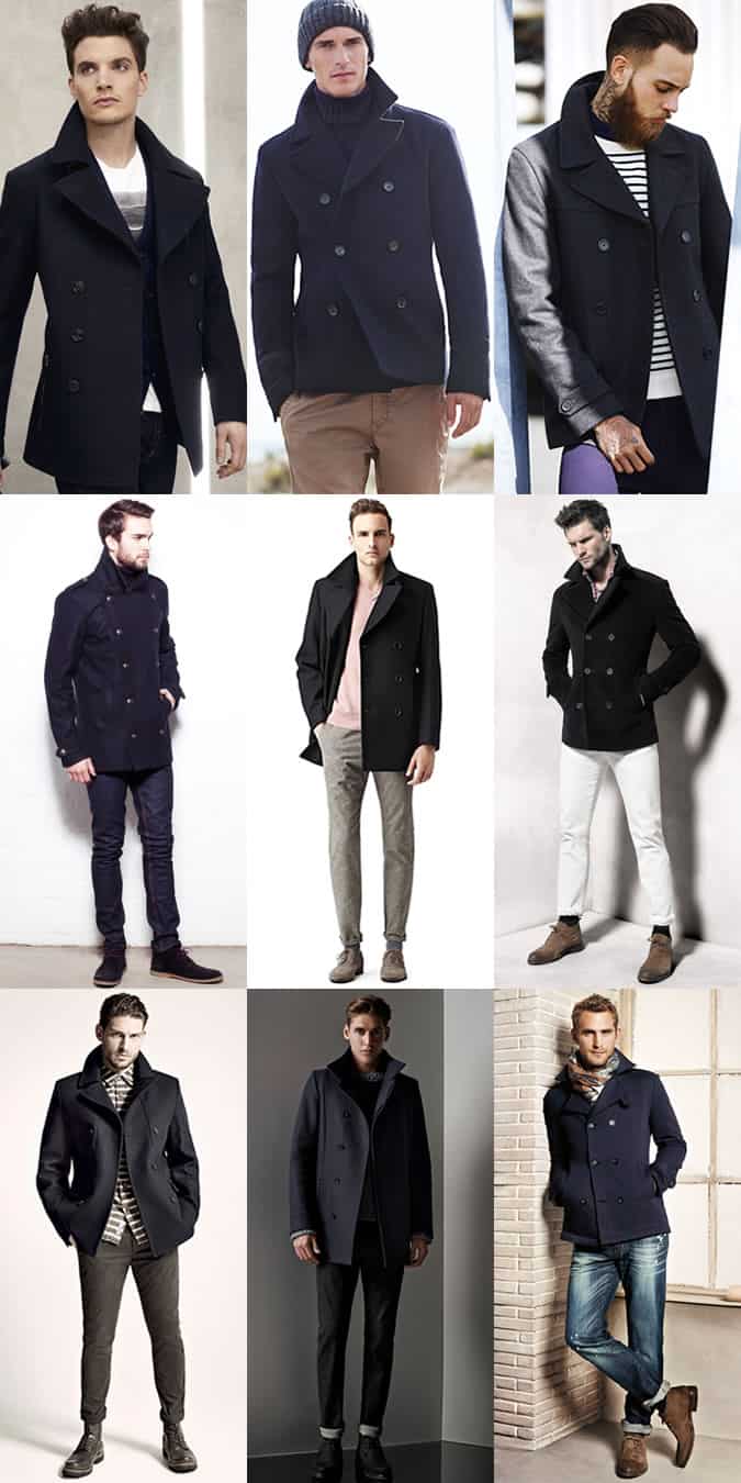 Men's Pea Coats - Outfit Inspiration Lookbook