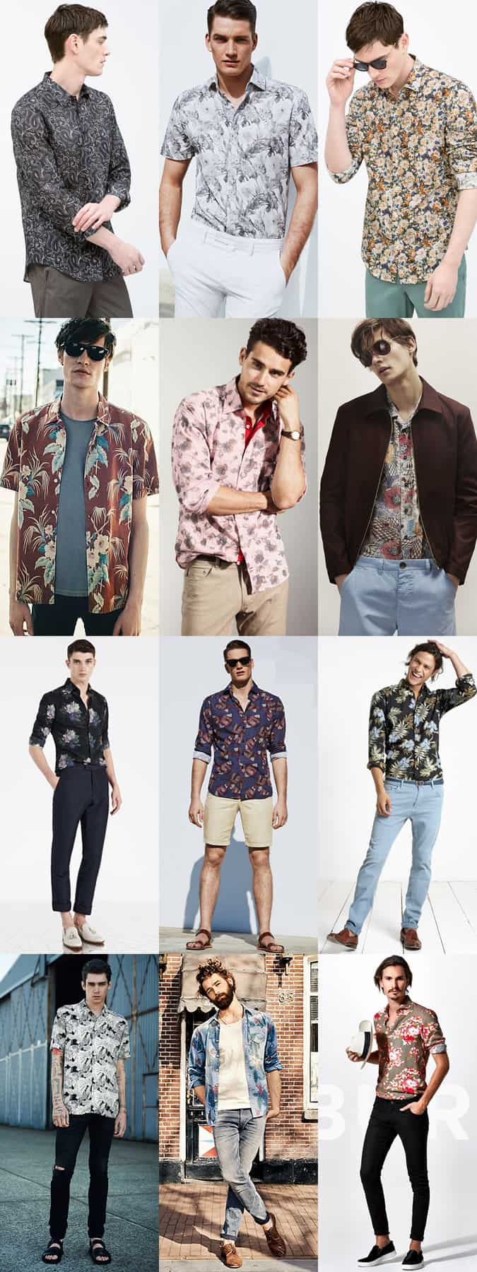 Men's Floral & Paisley Print Shirts Outfit Inspiration Lookbook