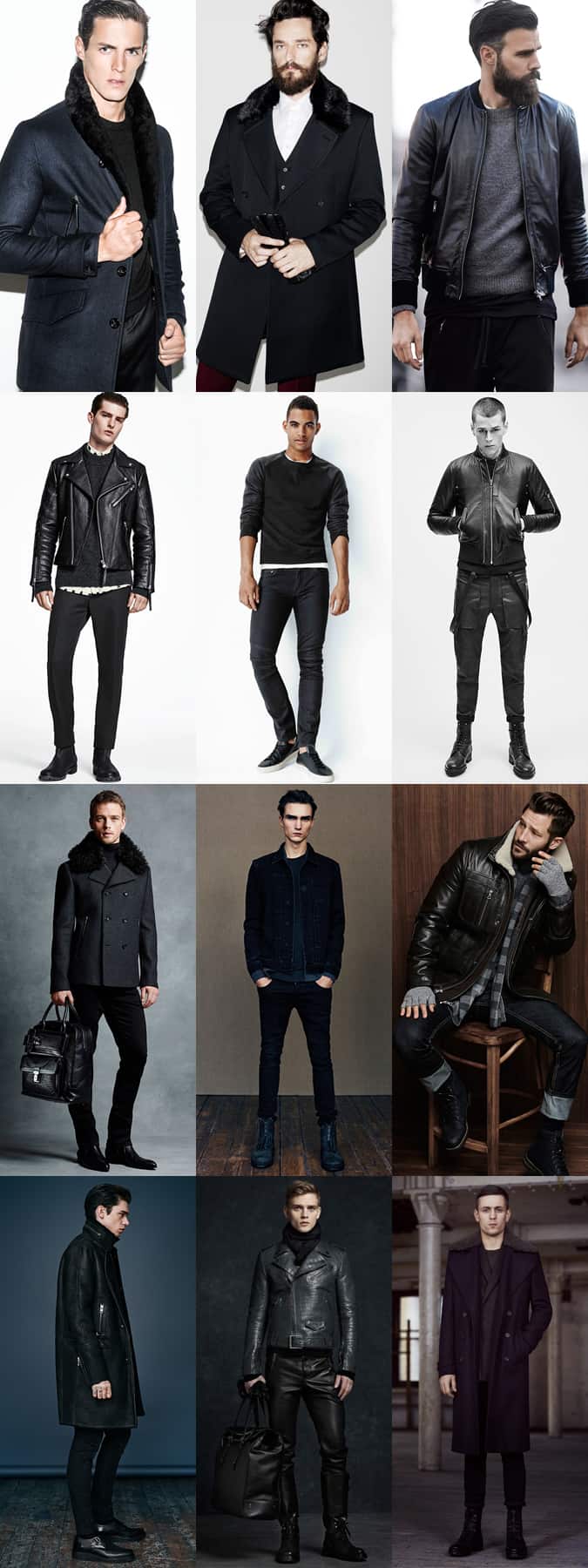 Men's All-Black Jon Snow-Inspired Outfit Lookbook