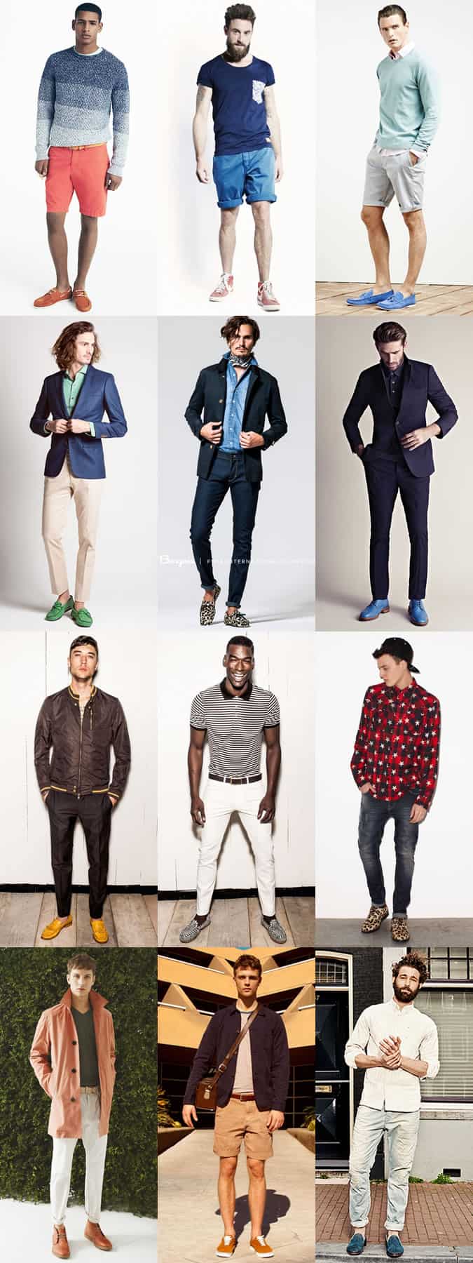 Men's Coloured and Printed Footwear Outfit Inspiration Lookbook