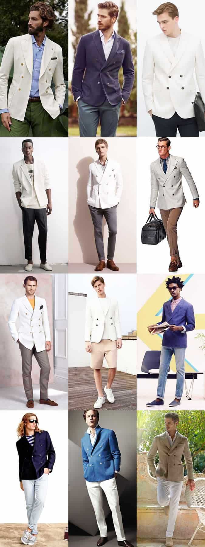 Men's Smart-Casual Double-Breasted Blazers Outfit Inspiration Lookbook