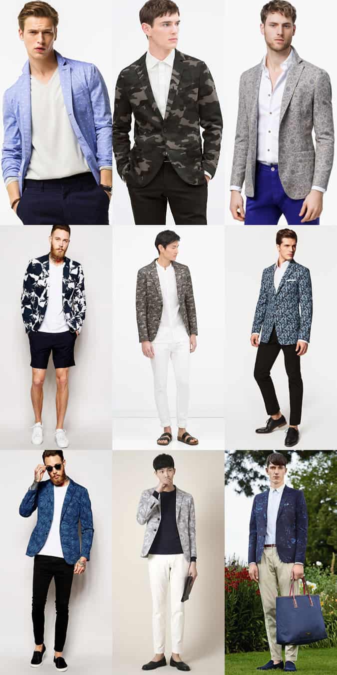 Men's Printed Blazers Outfit Inspiration Lookbook