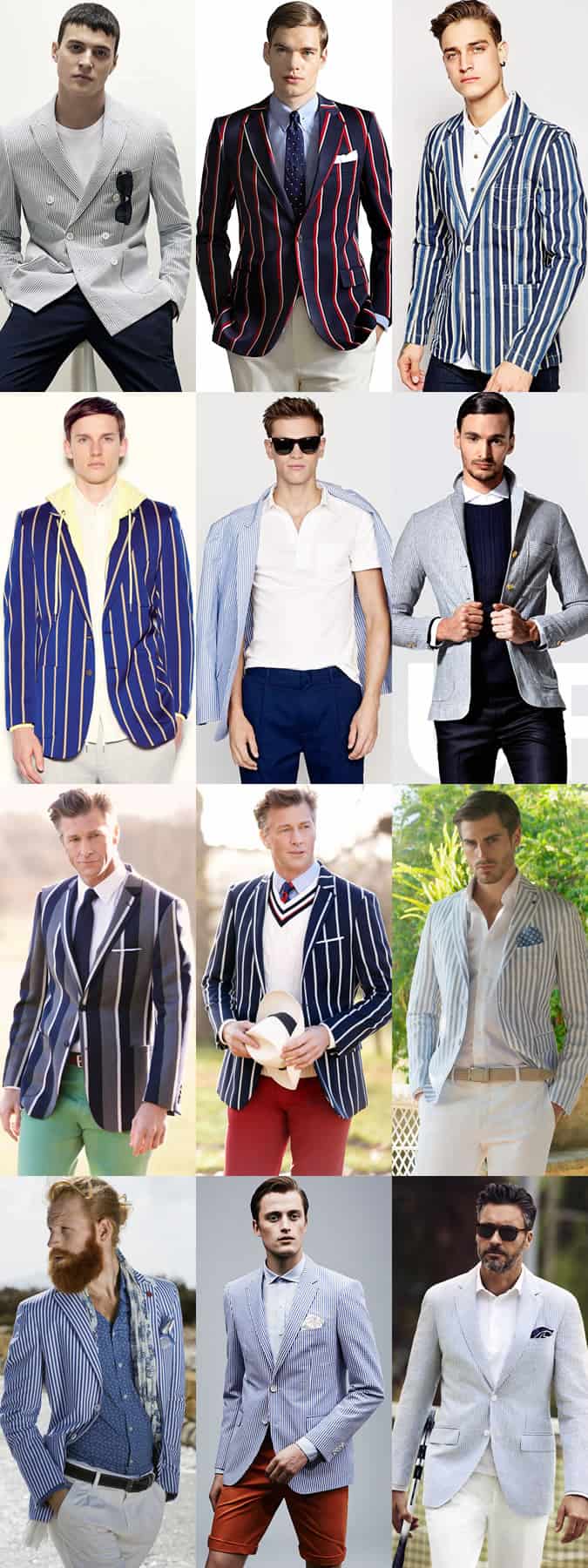 Men's Striped Blazers Outfit Inspiration Lookbook